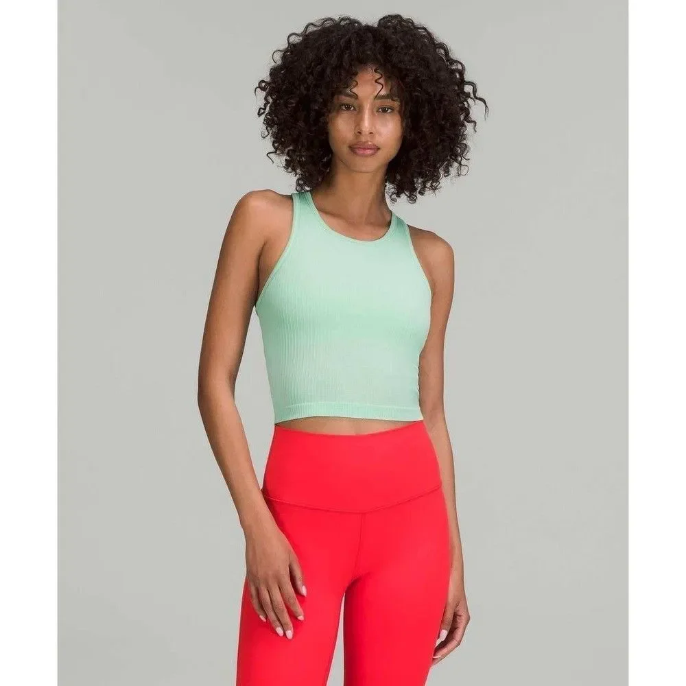 LULULEMON Women's Ebb To Street mint green waist racerback tank top - 8